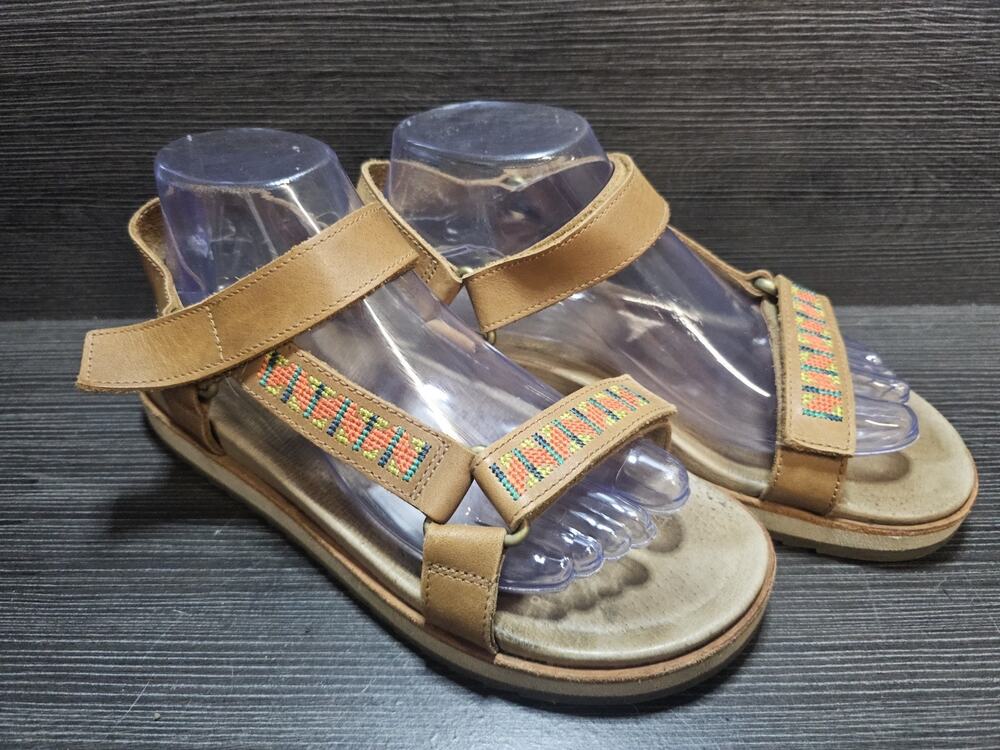 Merrell Juno Strap Leather Sandals Flat Tobacco Brown Casual Women's Size 8